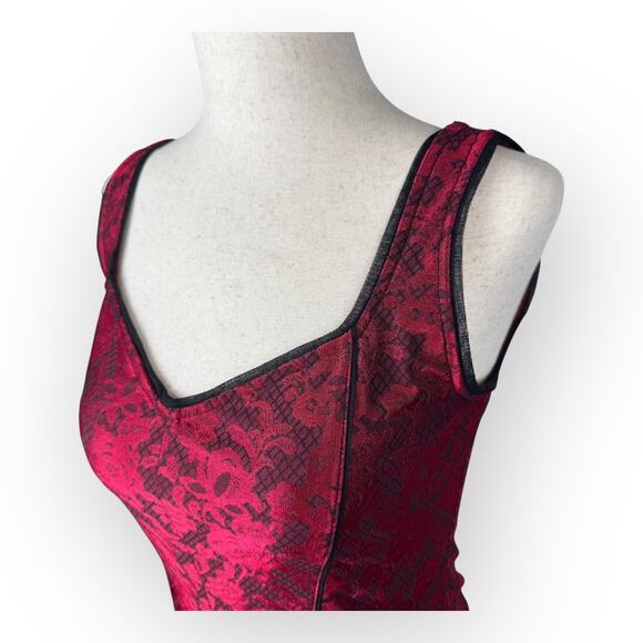 Red and Black Whimsigoth Vamp Sleeveless Bustier Top Small Christmas Valentines - Picture 2 of 8